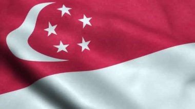 Singapur bayrağı sallayarak animasyon döngü sorunsuz