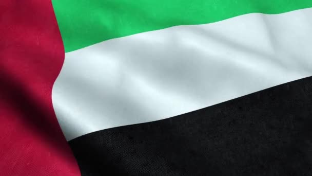 Emiratos Árabes Unidos Bandera Seamless Looping Waving Animation — Vídeos de Stock