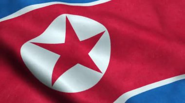 Kuzey Kore bayrağı sallayarak animasyon döngü sorunsuz