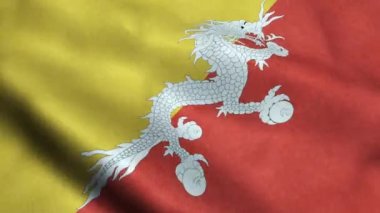 Bhutan bayrağı sallayarak animasyon döngü sorunsuz