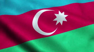 Azerbaycan bayrağı sallayarak animasyon döngü sorunsuz