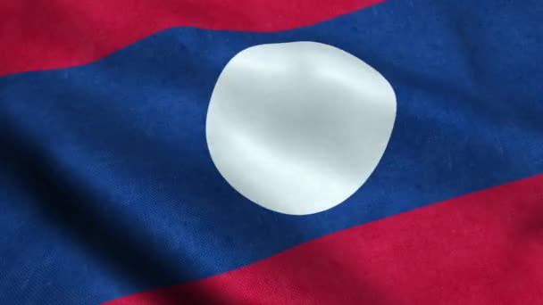 Vlag Van Laos Naadloze Looping Zwaaien Animatie — Stockvideo