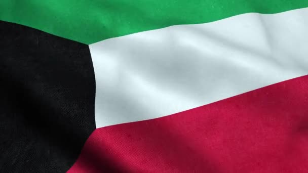 Kuwait Flag Seamless Looping Waving Animation — Stock Video