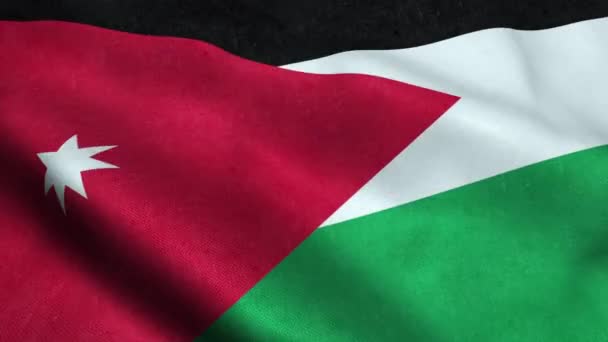 Jordánsko Flag Bezešvé Smyčka Mává Animace — Stock video