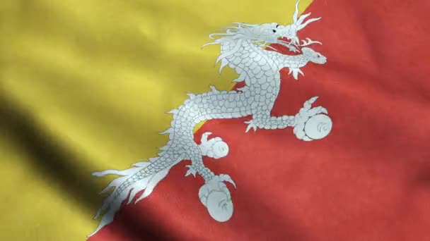 Bandiera Del Bhutan Senza Soluzione Continuità Looping Animazione Ondeggiante — Video Stock