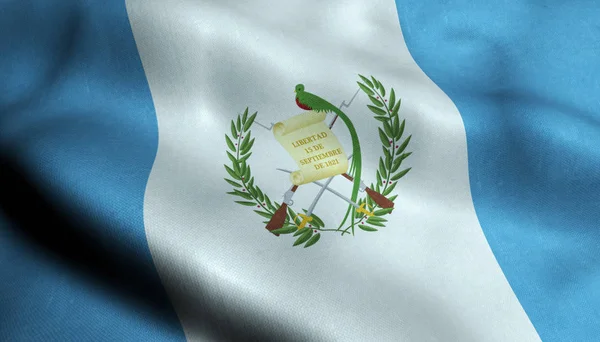 危地马拉挥舞国旗在3D — 图库照片
