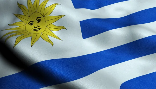 Uruguay Schwenkt Flagge — Stockfoto