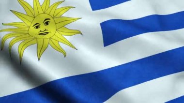 Uruguay Flag kesintisiz looping animasyon sallayarak