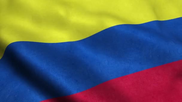 Bandeira Colômbia Seamless Looping Waving Animation — Vídeo de Stock