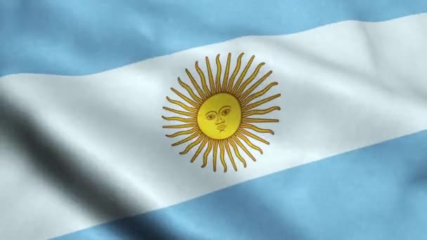 Bandeira Argentina Seamless Looping Waving Animation — Vídeo de Stock