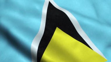 Saint Lucia bayrağı kesintisiz looping animasyon sallayarak