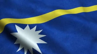 Nauru Bayrağı Dikişsiz Döngü Sallayarak Animasyon