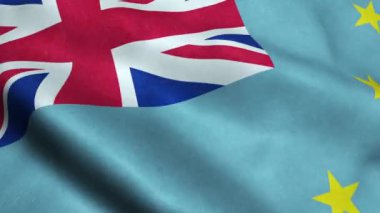 Tuvalu Bayrak Dikişsiz Döngü Sallayarak Animasyon