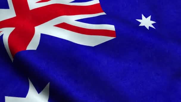 Australien Flagga Sömlös Looping Vinka Animation — Stockvideo