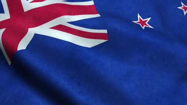 New Zealand Flag Seamless Looping Waving Animation — Stock Video