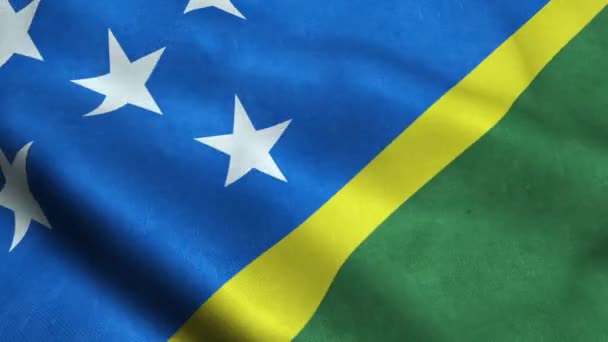 Соломонові Острови Прапор Безшовні Цикл Розмахуючи Анімації — стокове відео