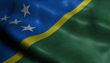 Solomon Adaları 3d Bayrak Sallayarak