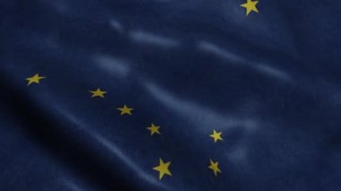 Alaska Bayrağı Devlet Dikişsiz Döngü Sallayarak Animasyon
