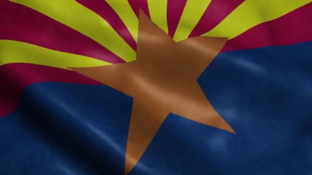 Estado Arizona Bandeira Seamless Looping Ondulação Animação — Vídeo de Stock