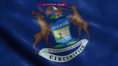 Michigan Devlet Bayrak Dikişsiz Looping Sallanan Animasyon