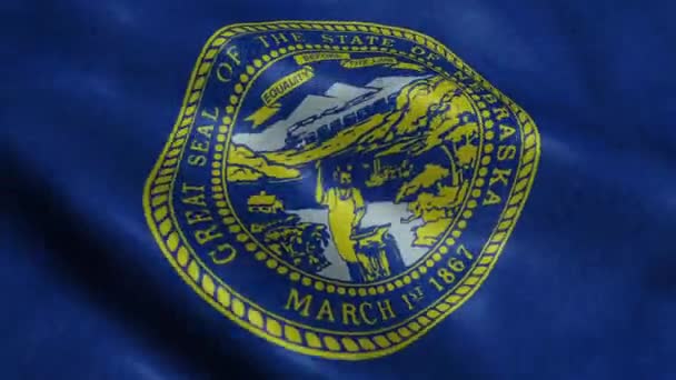 Stát Nebraska Vlajka Plynulá Cyklingová Animace — Stock video