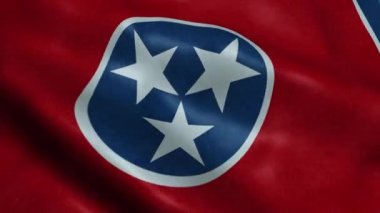 Tennessee Bayrağı Devlet Dikişsiz Döngü Sallayarak Animasyon