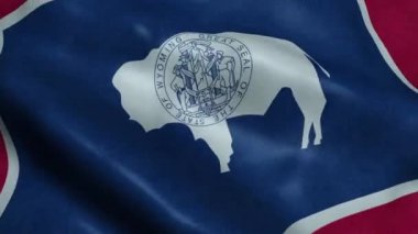 Wyoming Bayrağı Devlet Dikişsiz Döngü Sallayarak Animasyon