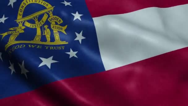 Stan Georgia Flag Bezszwowe Pętli Waving Animacji — Wideo stockowe
