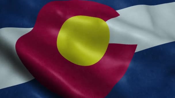 Держава Колорадо Прапор Безшовні Циклічного Розмахуючи Анімації — стокове відео