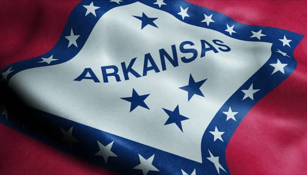 Estado Arkansas Acenando Com Bandeira — Fotografia de Stock