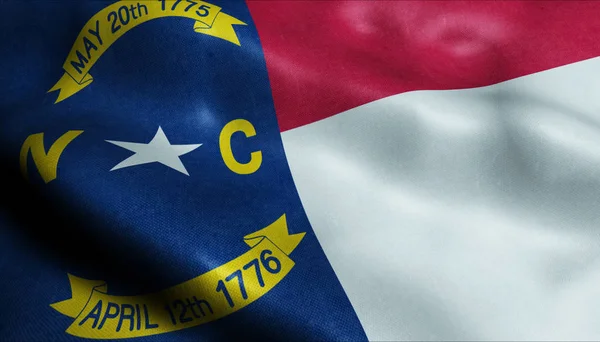 Staat Van North Carolina Zwaaiende Vlag — Stockfoto