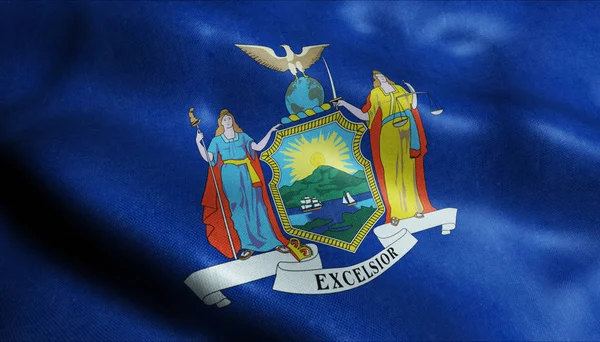 Estado Nova York Acenando Com Bandeira — Fotografia de Stock