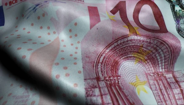 Crumpled Dziesięć Euro Bill Banknote Awersie — Zdjęcie stockowe