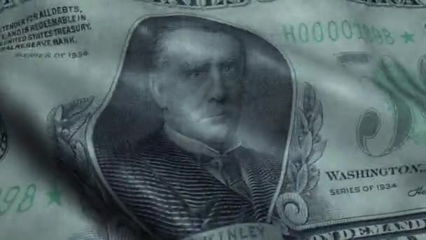 Waved Beş Yüz Dolar Bill Amerika Birleşik Devlet Banknotlar Obverse — Stok video