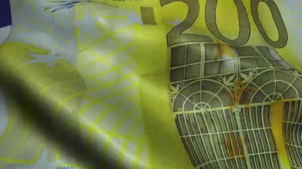 Crumpled Two Hundred Euro Bill Banknote Obverse — Stock Video