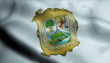3d Sallanan Bayrak Coahuila, Closeup Görünümü