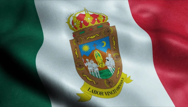 Zacatecas City Flag Country Mexico Closeup View Rendering — Stock Photo, Image