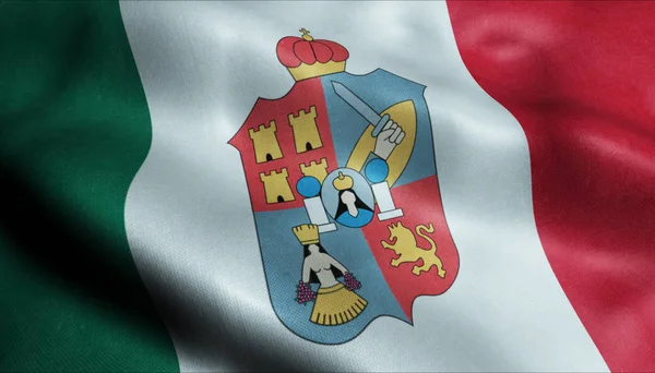 Vlajka Tabasco Country Mexiko Closeup View Vykreslování — Stock fotografie