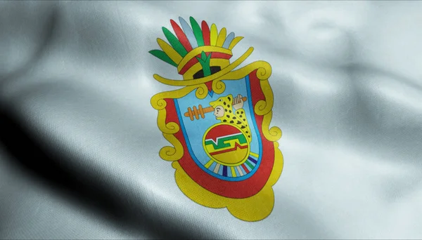 Viftande Flagga Guerrero Närbild Visa — Stockfoto