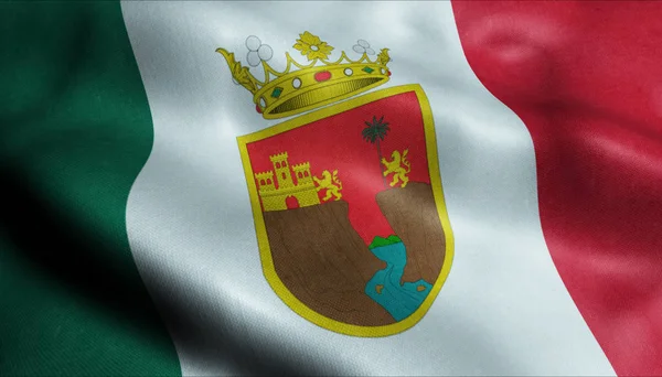 Bandera Ciudad Chiapas País México Vista Preliminar Renderizado — Foto de Stock