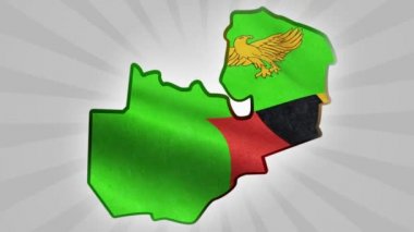 Harita ve Zambiya Dikişsiz Döngü bayrağı