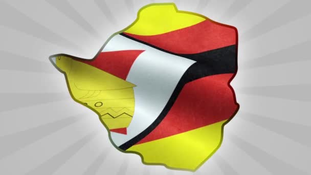 Mapa Bandera Zimbabwe Seamless Looping — Vídeo de stock