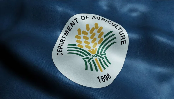 Bandeira Acenação Departamento Agricultura Dos Estados Unidos Vista Fecho Agência — Fotografia de Stock