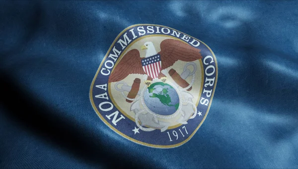 Bandeira Acenação Dos Estados Unidos Administração Nacional Oceânica Atmosférica Encomendado — Fotografia de Stock