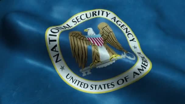 Vlag Van National Security Agency Naadloze Looping Zwaaiende Animatie — Stockvideo