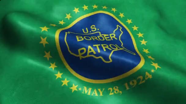 Flag United States Border Patrol Seamless Looping Waving Animation — Stock Video