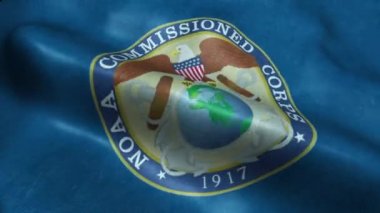 Bayrak Ulusal Okyanus ve Atmosfer İdaresi Görevlendirilen Subay Kolordu Subay Kolordu Dikişsiz Looping Sallanan Animasyon