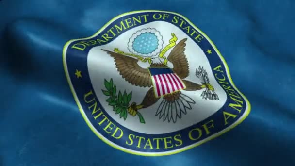 Flagge Der Vereinigten Staaten Department State Agency Nahtlose Looping Winkende — Stockvideo