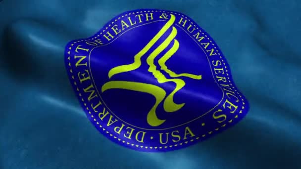 Amerika Birleşik Devletleri Sağlık Nsan Hizmetleri Bakanlığı Bayrak Kesintisiz Looping — Stok video