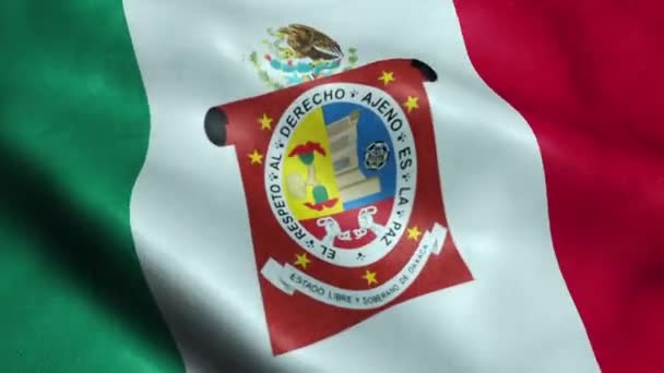 Bandera Del Estado Oaxaca Animación Ondulante Bucle Sin Fisuras — Vídeos de Stock